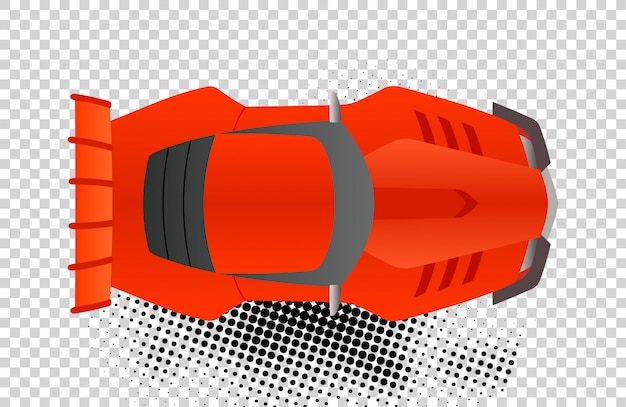 Premium Vector | Red sport car top view vector illustration.