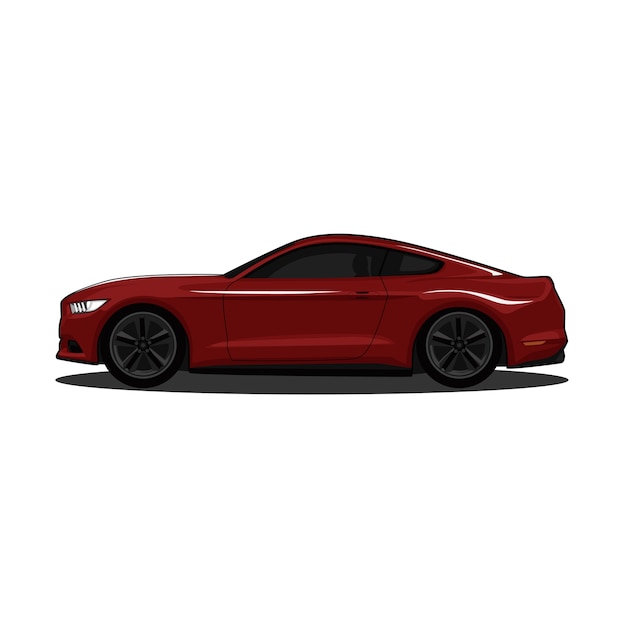 赤いスポーツカー現実的なベクトルイラスト プレミアムベクター