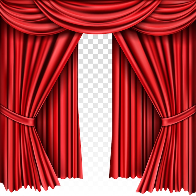 無料のベクター 劇場 オペラシーンドレープのレッドステージカーテン