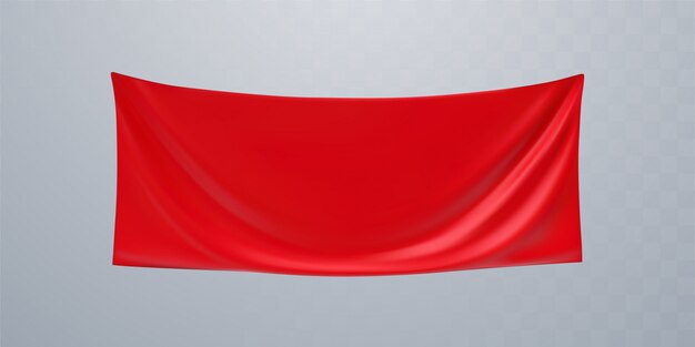 Download Premium Vector | Red textile advertising banner mockup. 3d ...