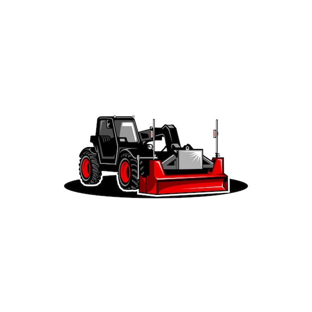 Premium Vector | Red tractor isolated on white background