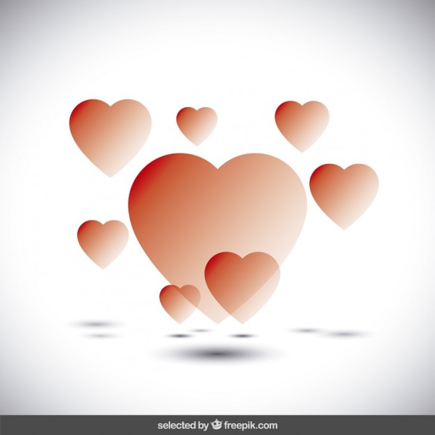 Free Vector | Red translucent hearts