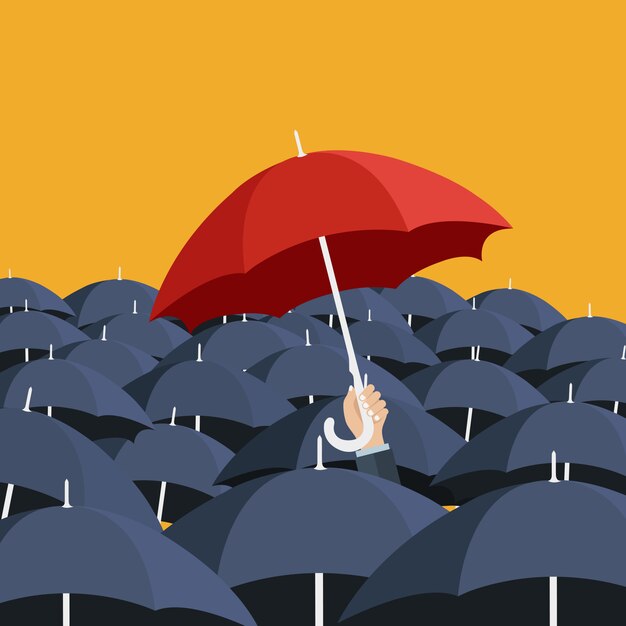 many umbrellas