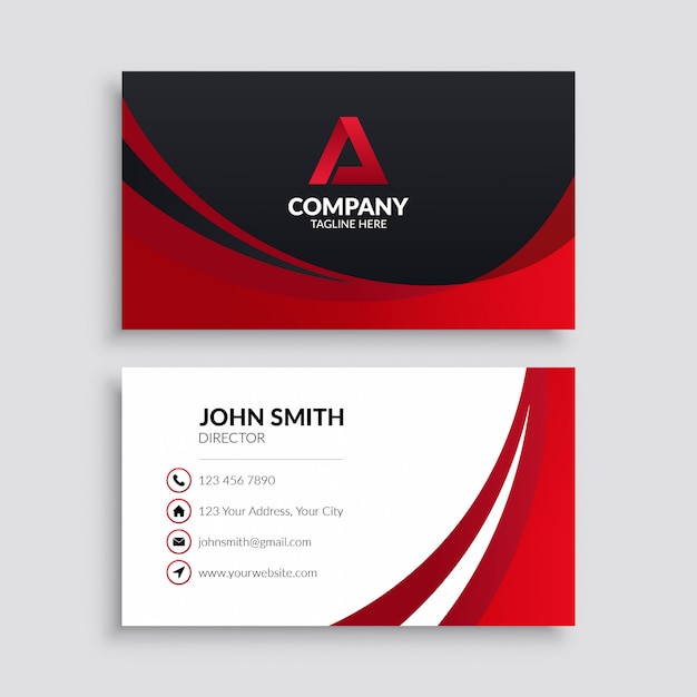 Download Free Red Wave Modern Business Card Template Premium Vector Use our free logo maker to create a logo and build your brand. Put your logo on business cards, promotional products, or your website for brand visibility.