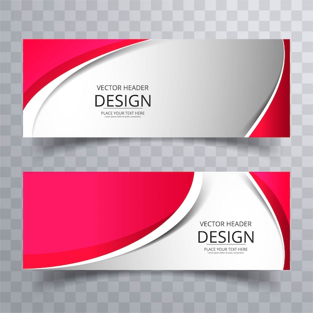 Red wavy banners Free Vector Red wavy banners Free Vector