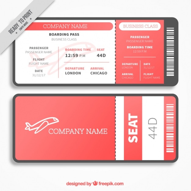 Download Free Red And White Boarding Pass Template In Flat Design Free Vector Use our free logo maker to create a logo and build your brand. Put your logo on business cards, promotional products, or your website for brand visibility.