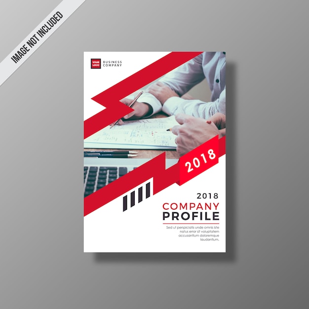 Red and white business brochure | Premium Vector