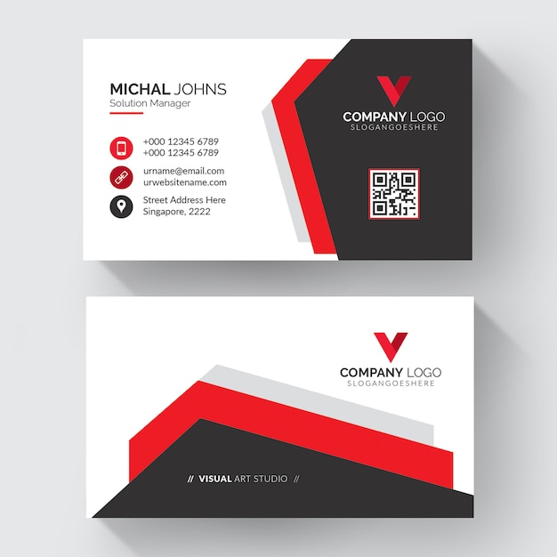 Download Free Red And White Business Card Premium Vector Use our free logo maker to create a logo and build your brand. Put your logo on business cards, promotional products, or your website for brand visibility.