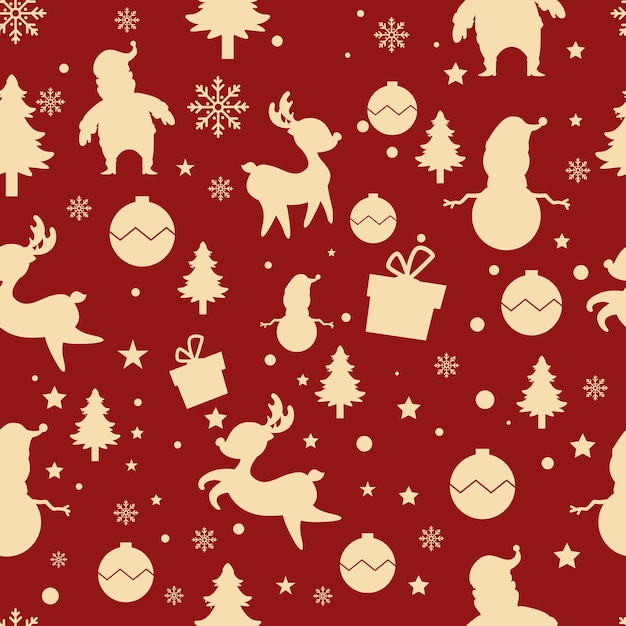 Premium Vector | Red and white christmas day element pattern