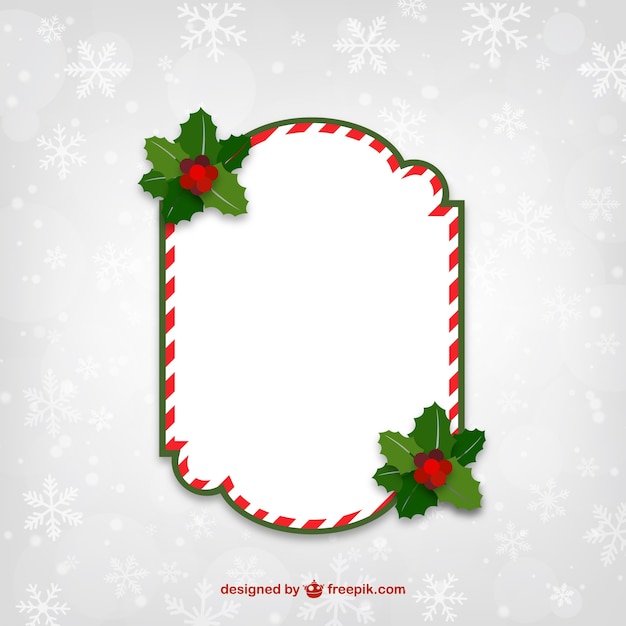 Download Red and white christmas frame | Free Vector