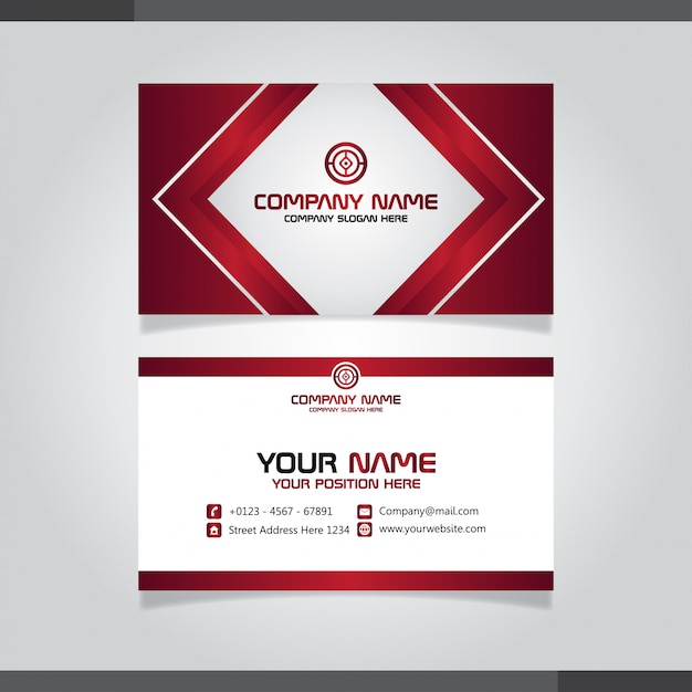 Download Free Red And White Modern Business Card Premium Vector Use our free logo maker to create a logo and build your brand. Put your logo on business cards, promotional products, or your website for brand visibility.