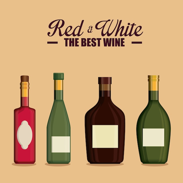 Premium Vector Red Wine Bottles Label