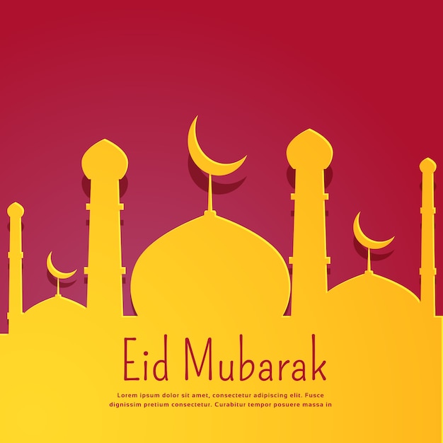 Red and yellow eid mubarak vector  design Vector  Free 