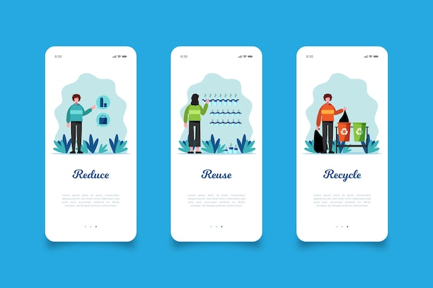 Download Free Reduce And Recycle Mobile App Screens Free Vector Use our free logo maker to create a logo and build your brand. Put your logo on business cards, promotional products, or your website for brand visibility.