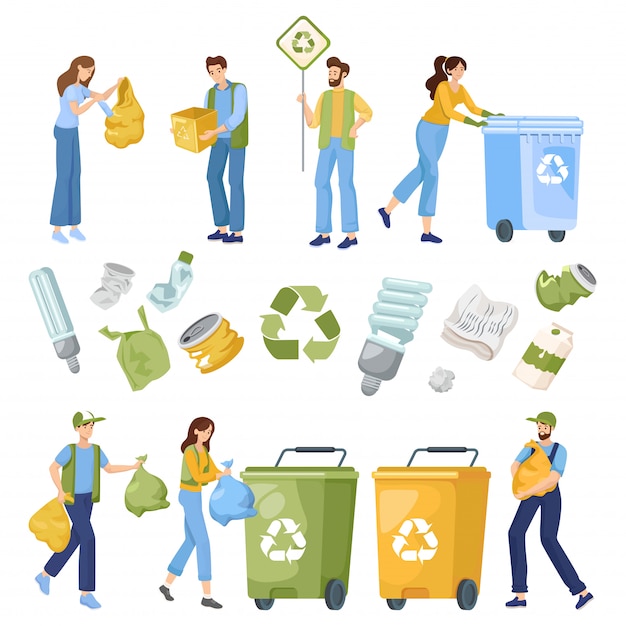 Download Free Reduce Reuse And Recycle Objects People Put Waste In Containers Use our free logo maker to create a logo and build your brand. Put your logo on business cards, promotional products, or your website for brand visibility.