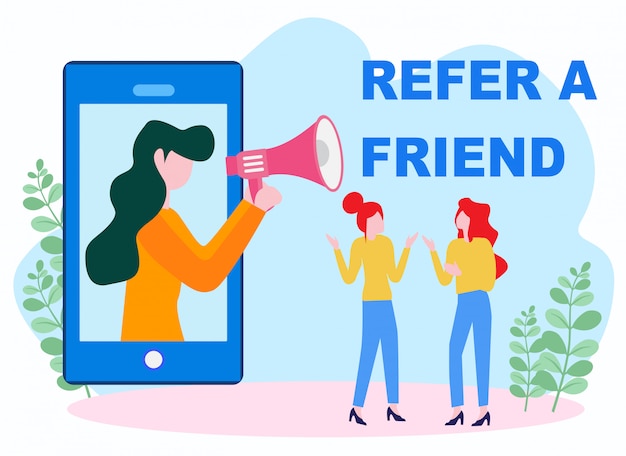 Refer a friend vector illustration concept Vector | Premium Download