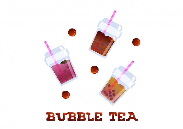 Refresh bubble tea trendy beverage vector Premium Vector