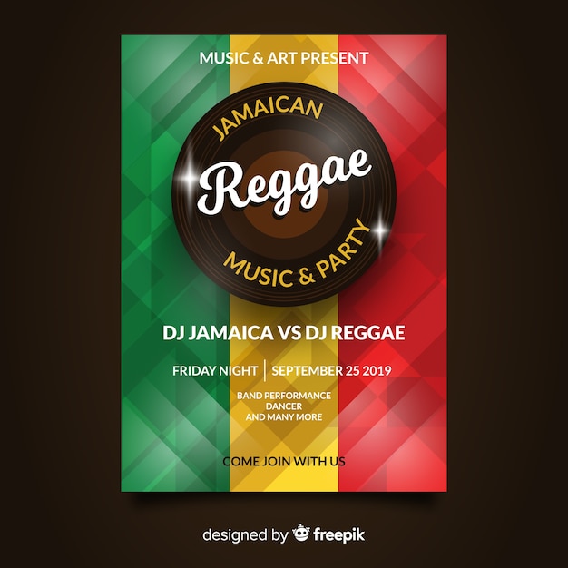 Premium Vector Reggae Party Night Flyer