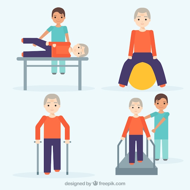 Rehabilitation exercise pack Vector | Free Download