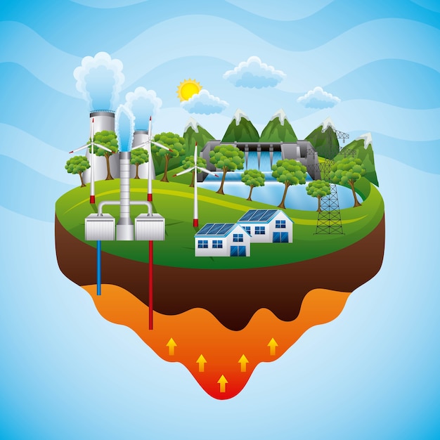 Premium Vector | Renewable energy vector illustration