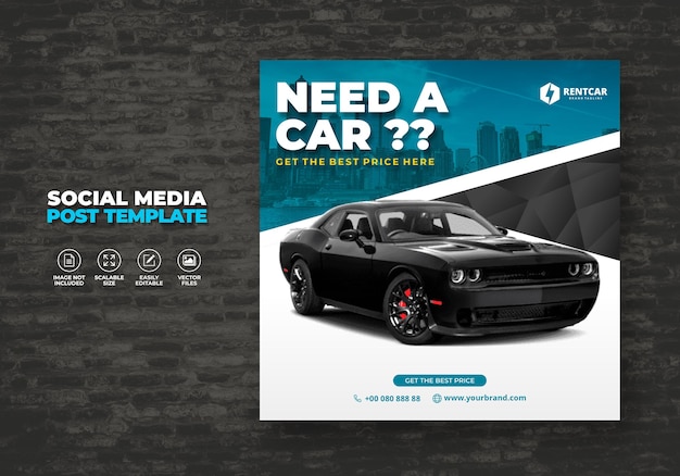 Premium Vector Rent Car For Social Media Post Banner Template Truck 2170