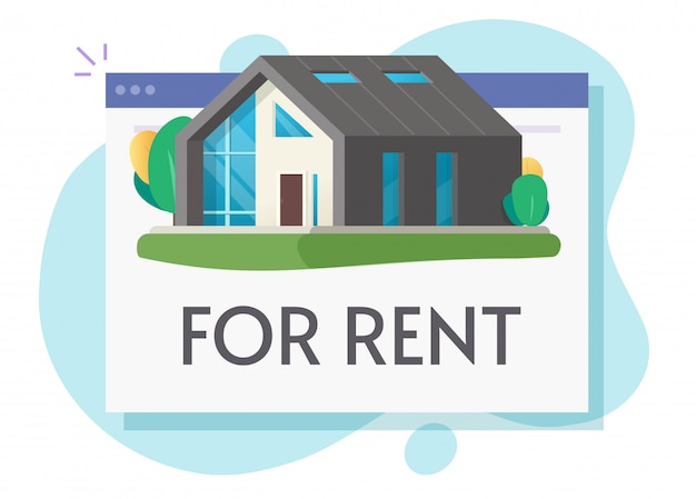 Premium Vector Rent A House Or Home Apartment Rental Online On Website Flat Cartoon Illustration