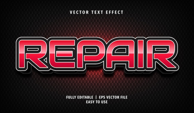 Premium Vector | Repair text effect, editable text style