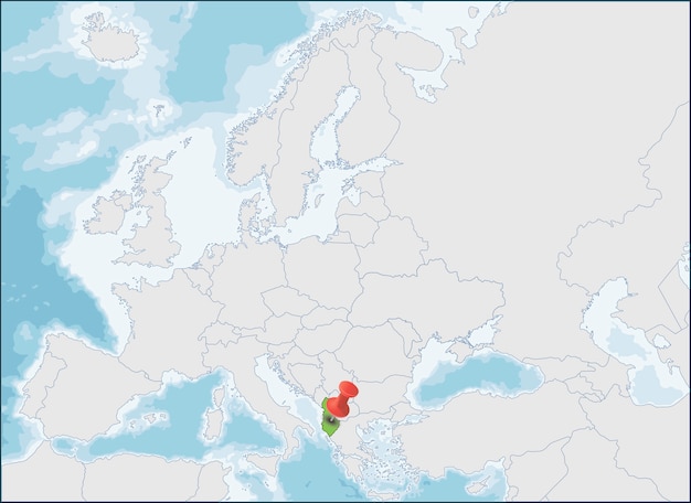 Republic Of Albania Location On Europe Map Premium Vector