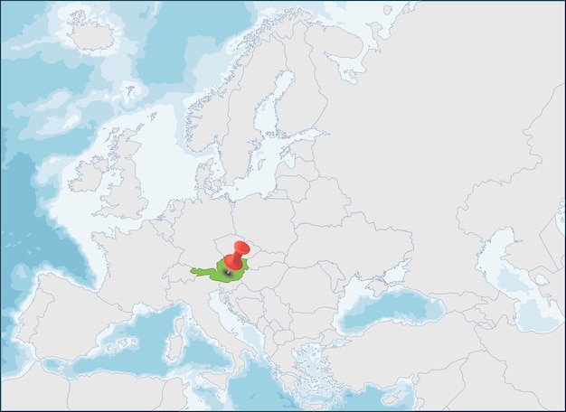 Premium Vector Republic Of Austria Location On Europe Map