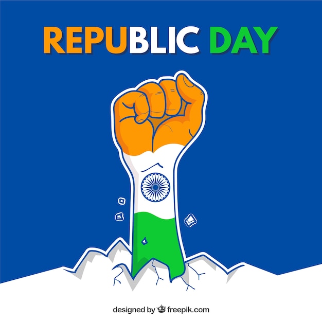 Free Vector | Republic day design with fist