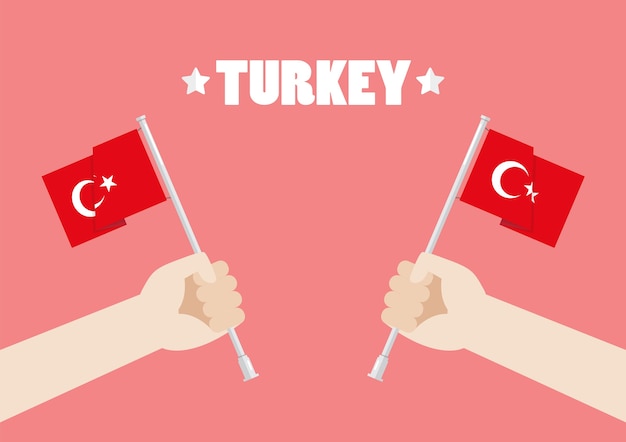 トルコ共和国 トルコの国旗 プレミアムベクター