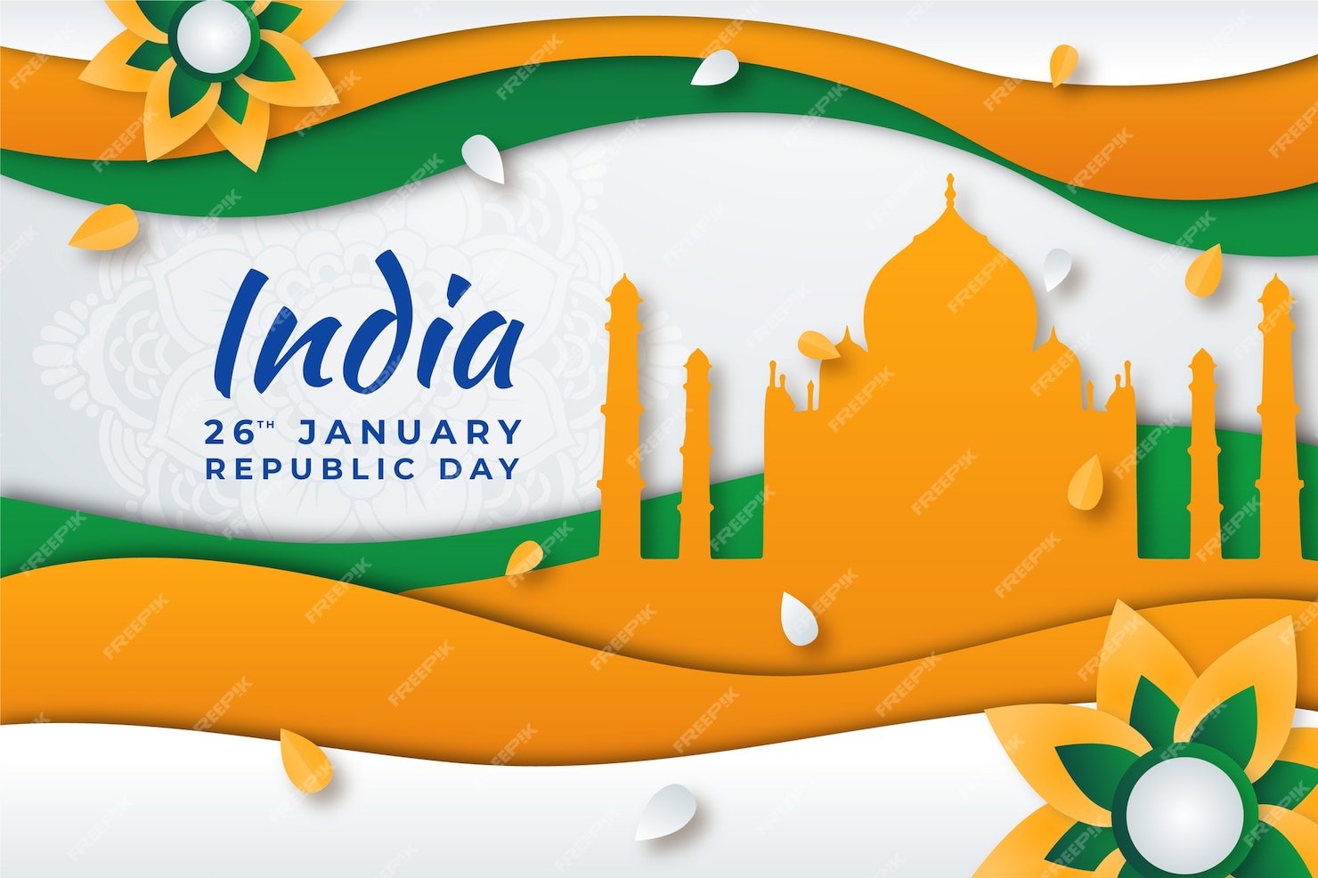 Free Vector | Republic day in paper style