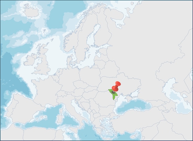 Republic Of Moldova Location On Europe Map Premium Vector