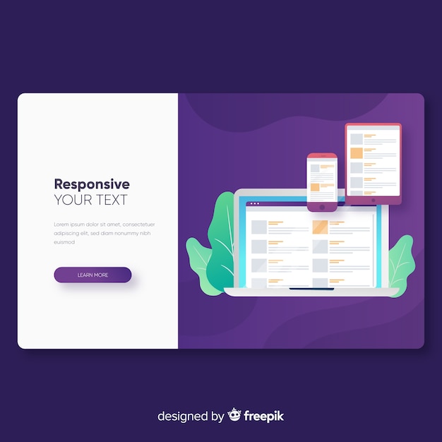 Responsive landing page template