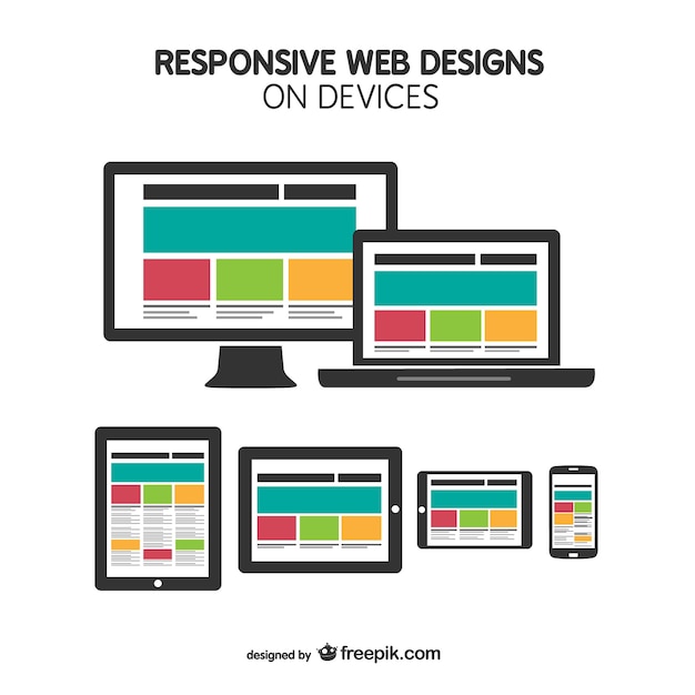 Download Responsive web design on devices Vector | Free Download