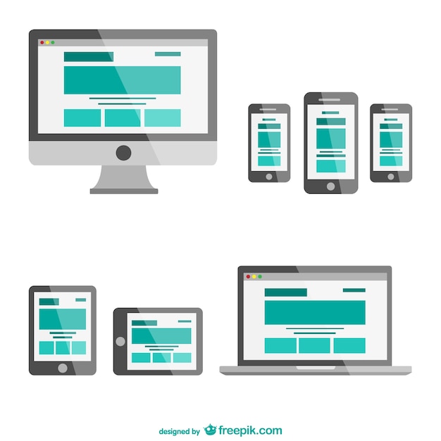 Download Responsive web design in different electronic devices | Free Vector