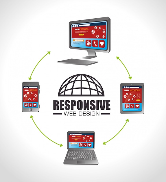 Download Responsive web design Vector | Premium Download