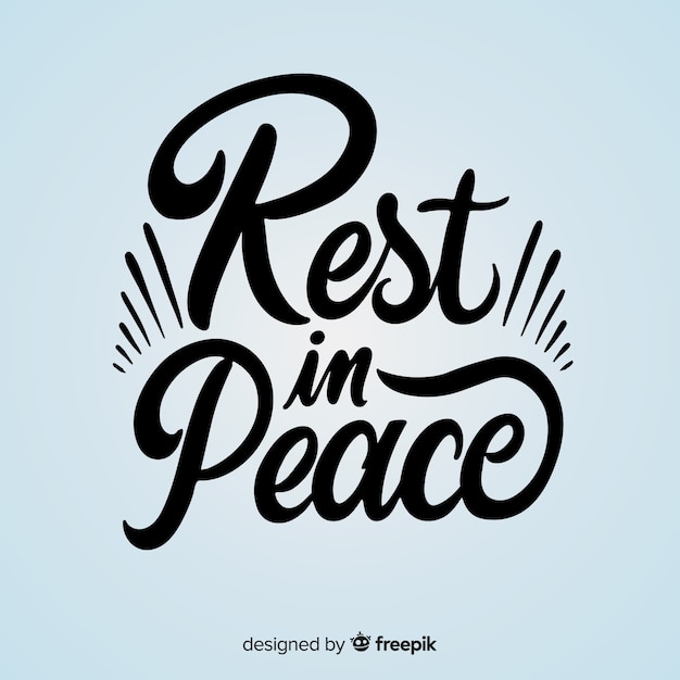 Rest in peace lettering Free Vector