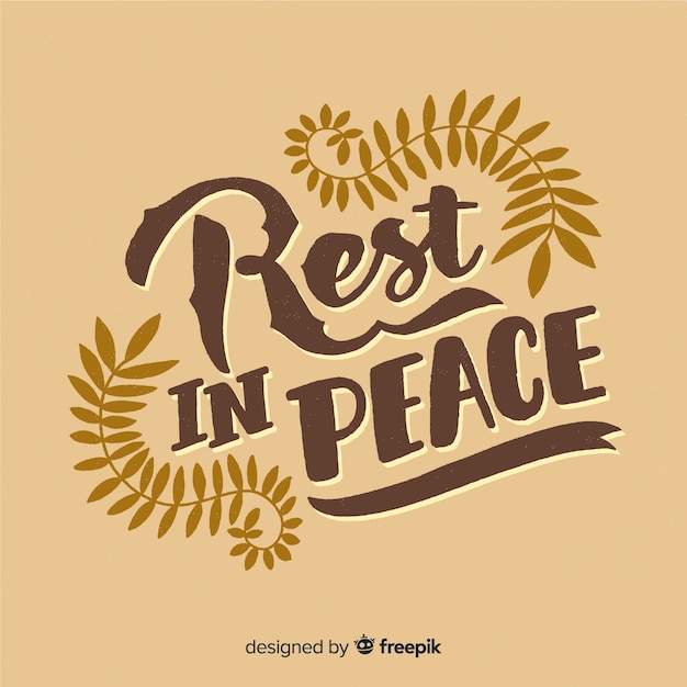 Download Rest in peace lettering | Free Vector