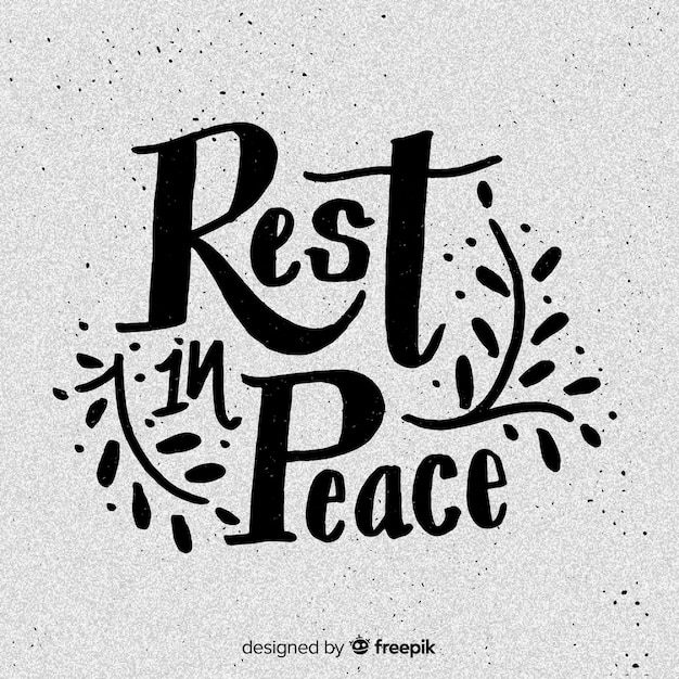 Free Vector | Rest in peace lettering