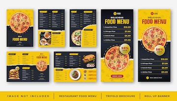 Premium Vector | Restaurant cafe food menu, trifold brochure template,