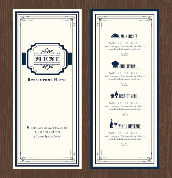 Premium Vector Restaurant Or Cafe Menu Design Template