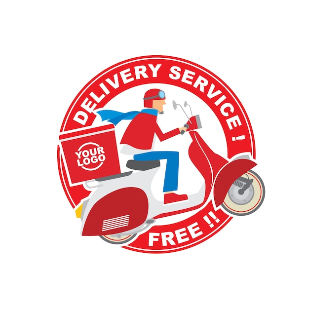 Restaurant delivery service logo design template Vector | Premium Download