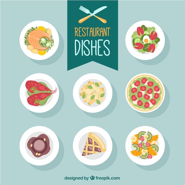 Restaurant dishes selecction