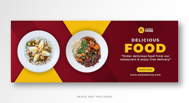 Premium Vector | Restaurant food facebook cover or panoramic banner ...