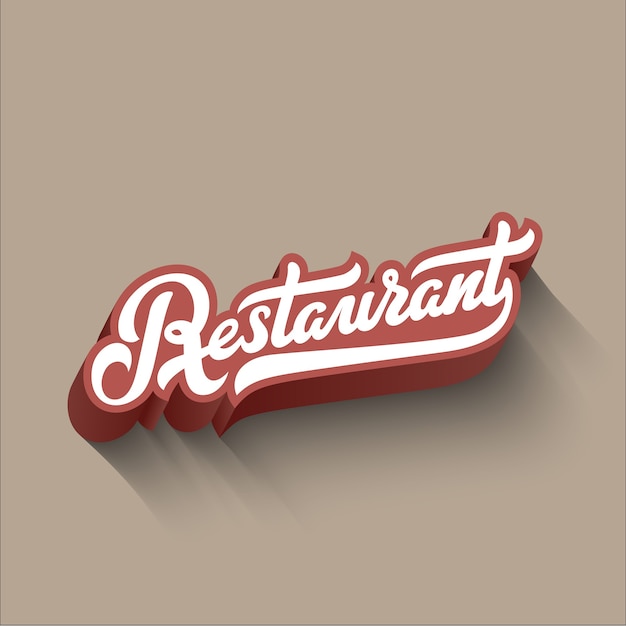 Free Vector Restaurant Lettering Calligraphic Vintage Design Composition