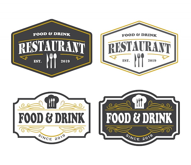 Download Free Restaurant Logo Elegant Food And Drink Logo Premium Vector Use our free logo maker to create a logo and build your brand. Put your logo on business cards, promotional products, or your website for brand visibility.