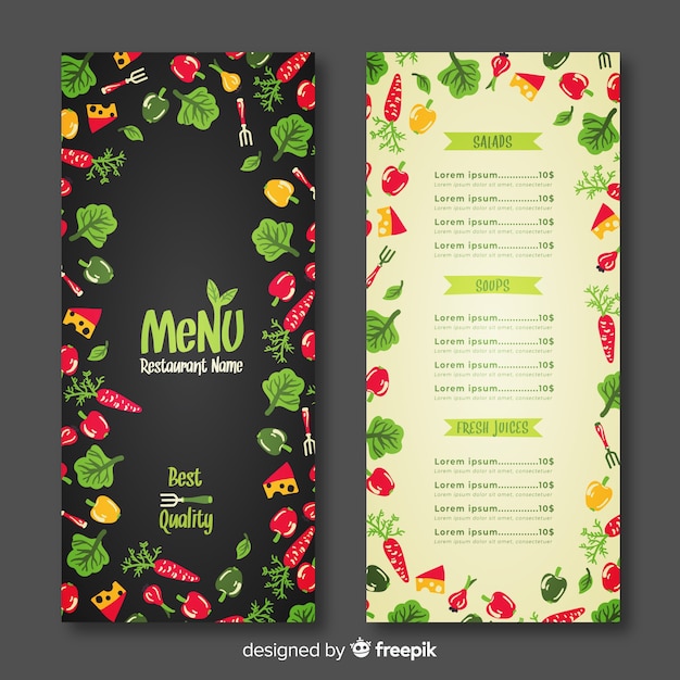 Download Free Restaurant Menu Template In Flat Design Free Vector Use our free logo maker to create a logo and build your brand. Put your logo on business cards, promotional products, or your website for brand visibility.
