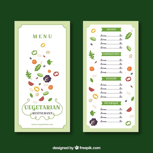 Restaurant menu template in flat style