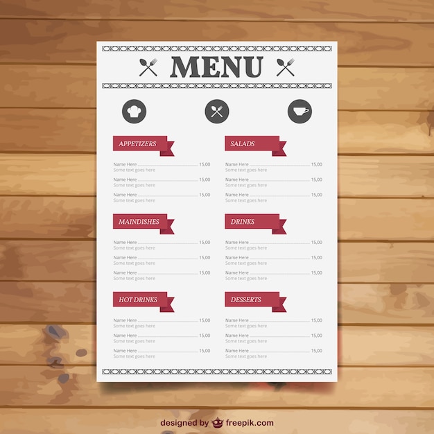 Blank Restaurant Menu Template from image.freepik.com